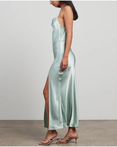 Valentina Sleeveless Aqua Midi Dress | [product-vendor] | Chic Style Hire | Designer Dress Hire Sydney Australia