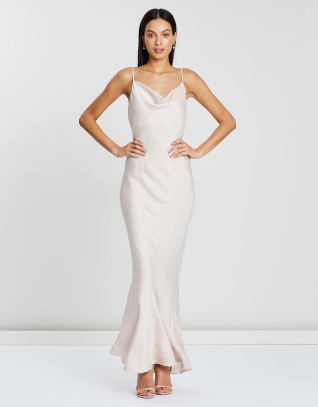 Luxe Bias Cowl Slip Dress – Porcelain | [product-vendor] | Chic Style Hire | Designer Dress Hire Sydney Australia